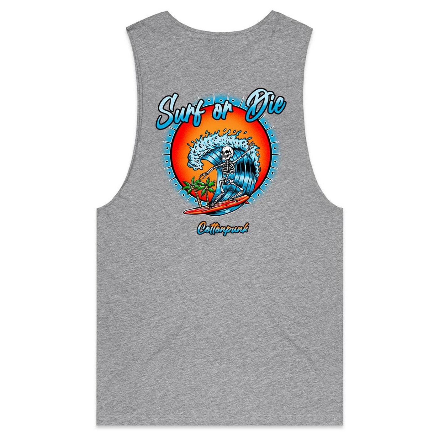 DYING FOR A SURF - Mens Sleeveless T-Shirt - BACK PRINT