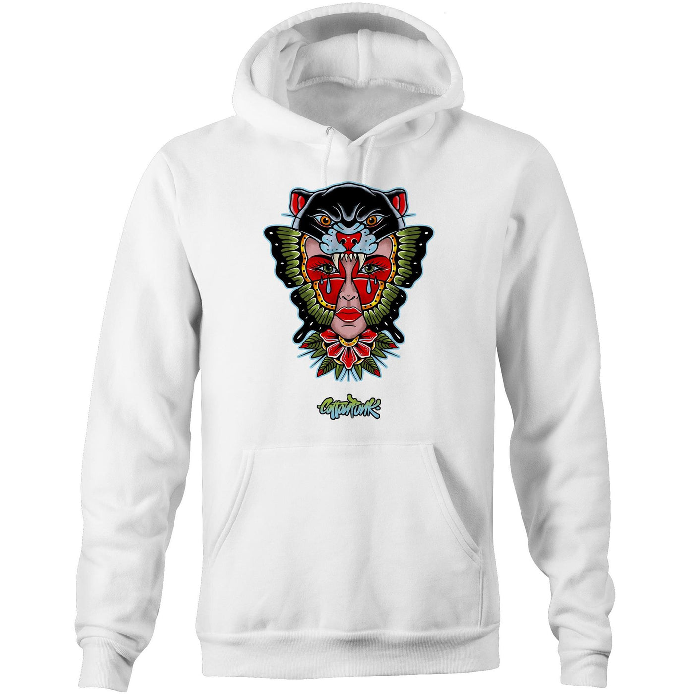 NO REGRETS - Mens Pocket Hoodie - FRONT PRINT