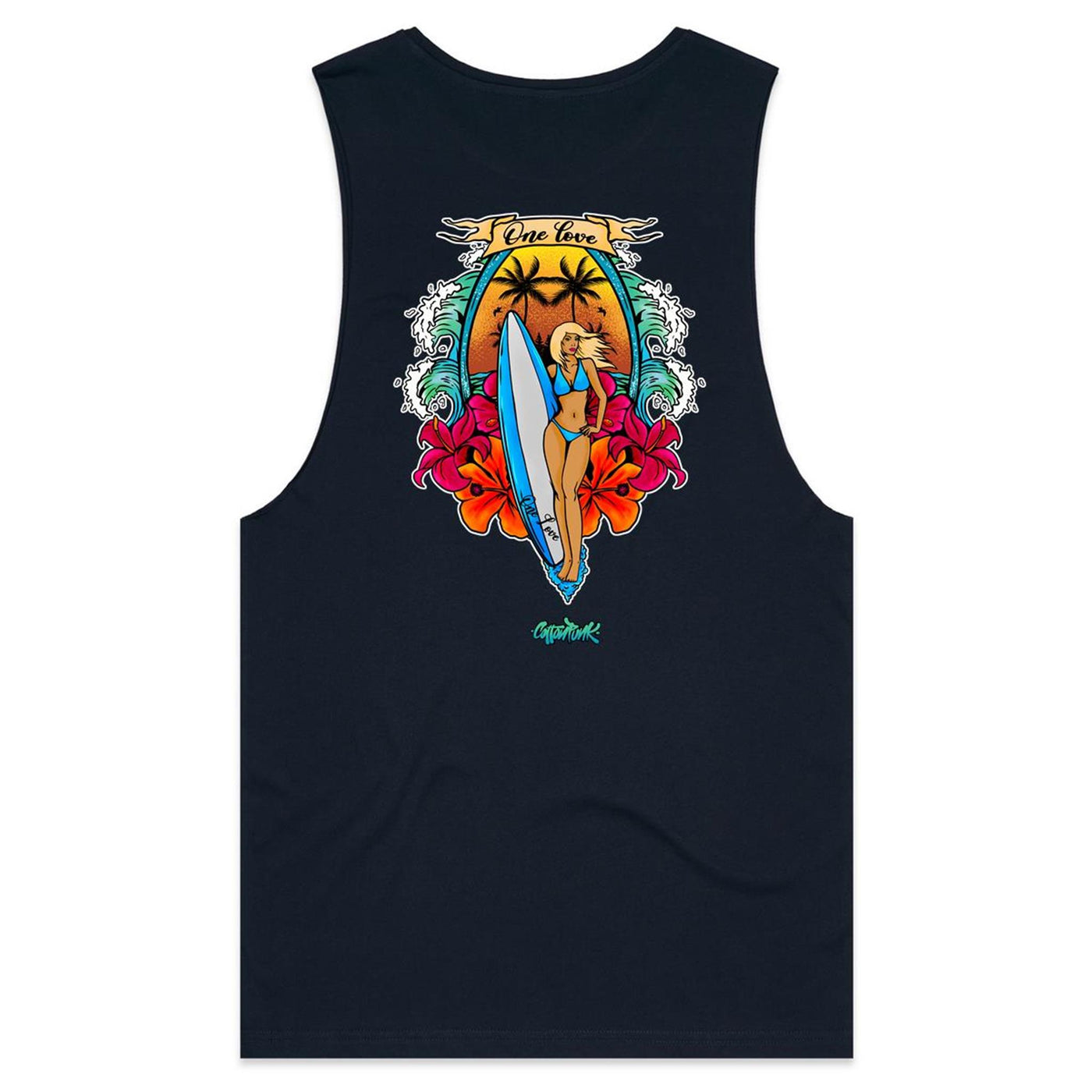 ONE LOVE - Mens Sleeveless T-Shirt - BACK PRINT