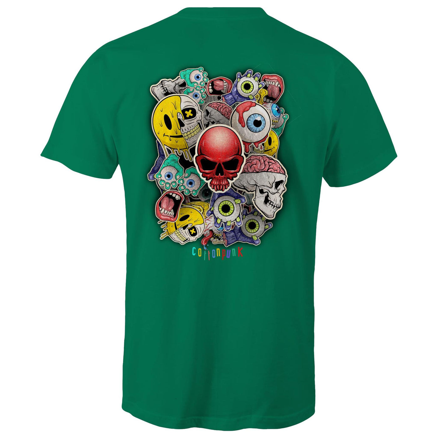 ROLLING SKULLS - Mens T-Shirt - BACK PRINT