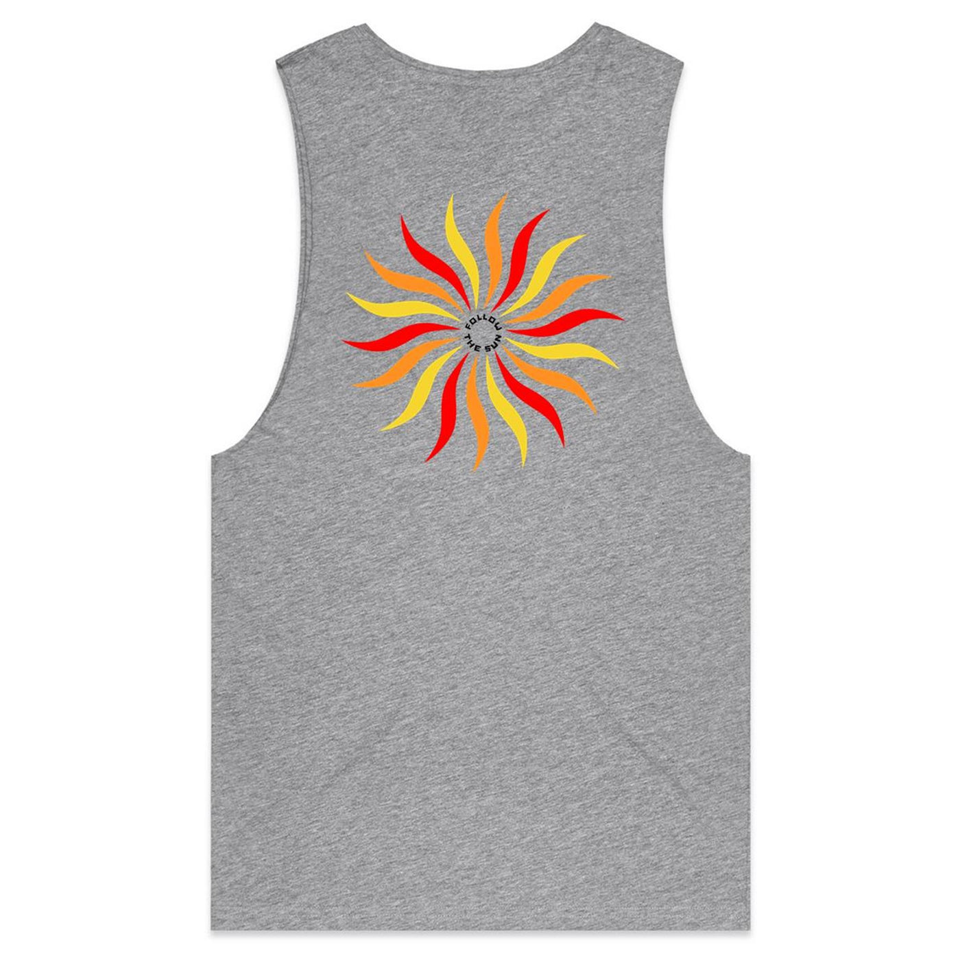 FOLLOW THE SUN - Mens Sleeveless T-Shirt - BACK PRINT