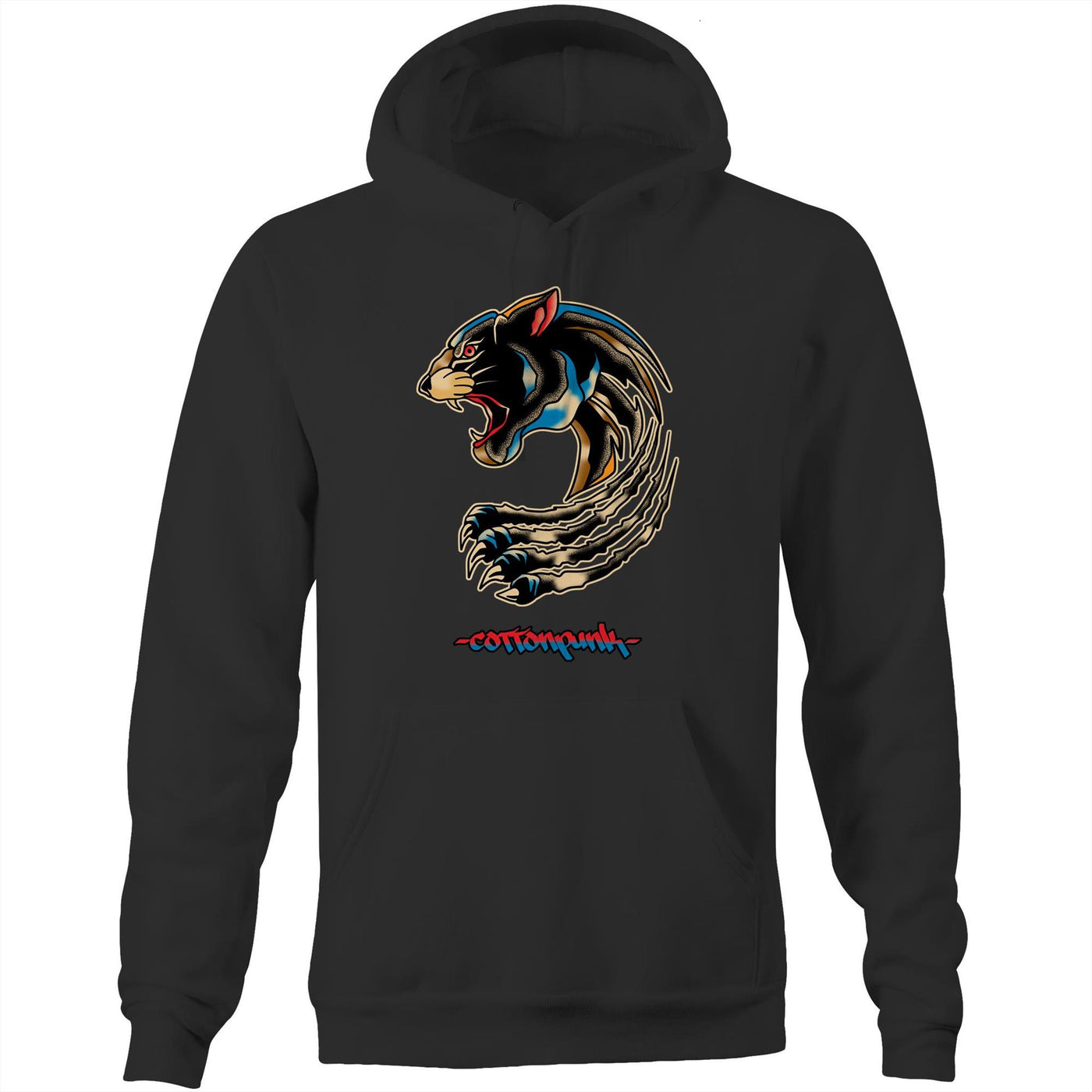 PANTHER (RT) - Mens Pocket Hoodie - FRONT PRINT