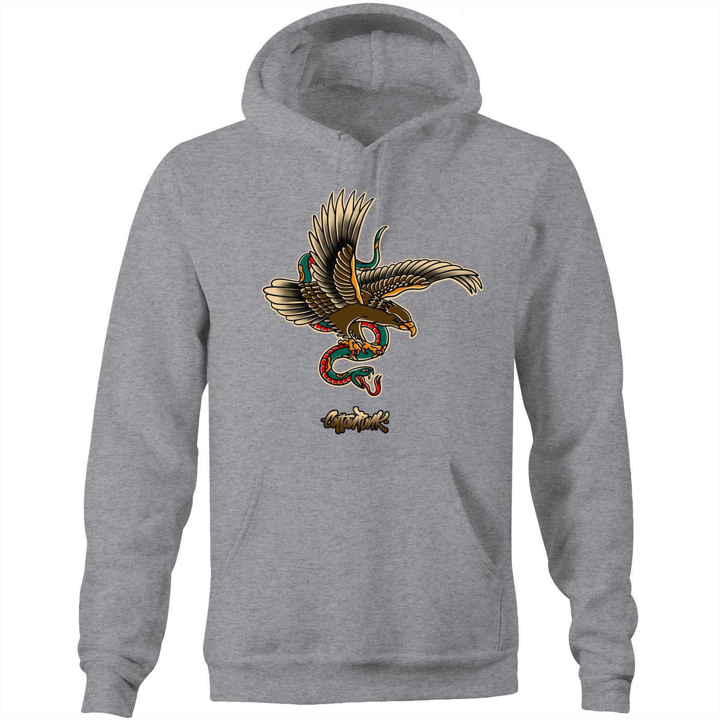 BUZZARD - Mens Pocket Hoodie - FRONT PRINT