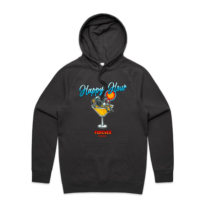 HAPPY HOUR FOREVER  - Mens Pocket Hoodie - FRONT PRINT