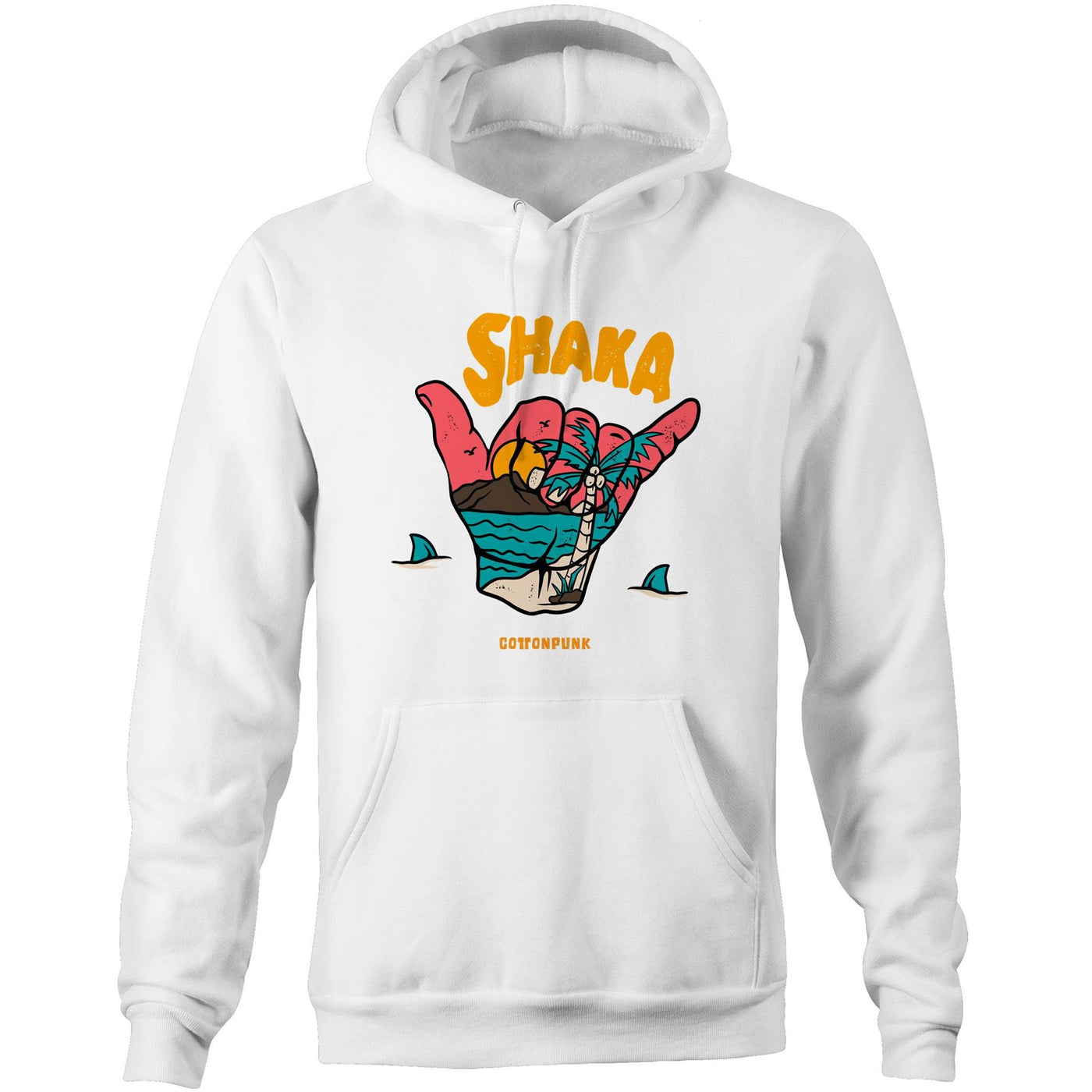 SHAKA - Mens Pocket Hoodie - FRONT PRINT