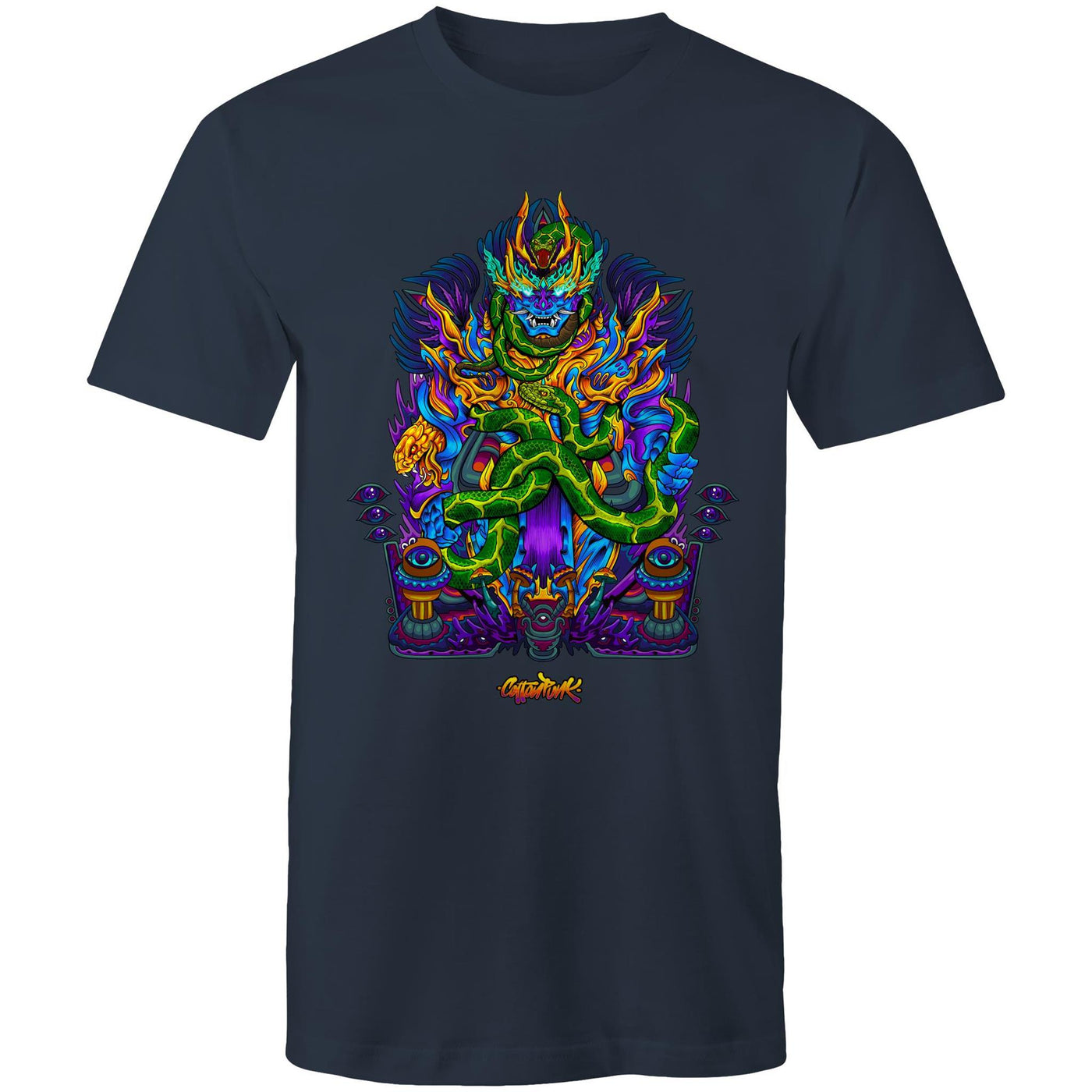 TWISTED SNAKE GOD - Mens T-Shirt - FRONT PRINT