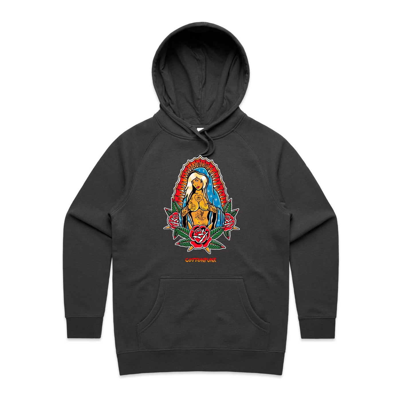 PRAY FOR BETTER TIMES (W) - Womens Pocket Hoodie - FRONT PRINT