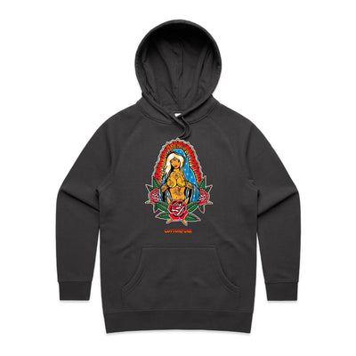 PRAY FOR BETTER TIMES (W) - Womens Pocket Hoodie - FRONT PRINT