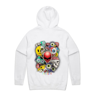 ROLLING SKULLS - Mens Pocket Hoodie - BACK PRINT