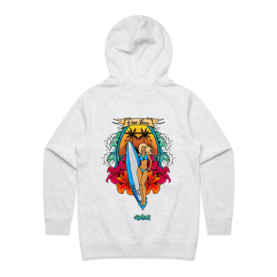 ONE LOVE (W) - Womens Pocket Hoodie - BACK PRINT