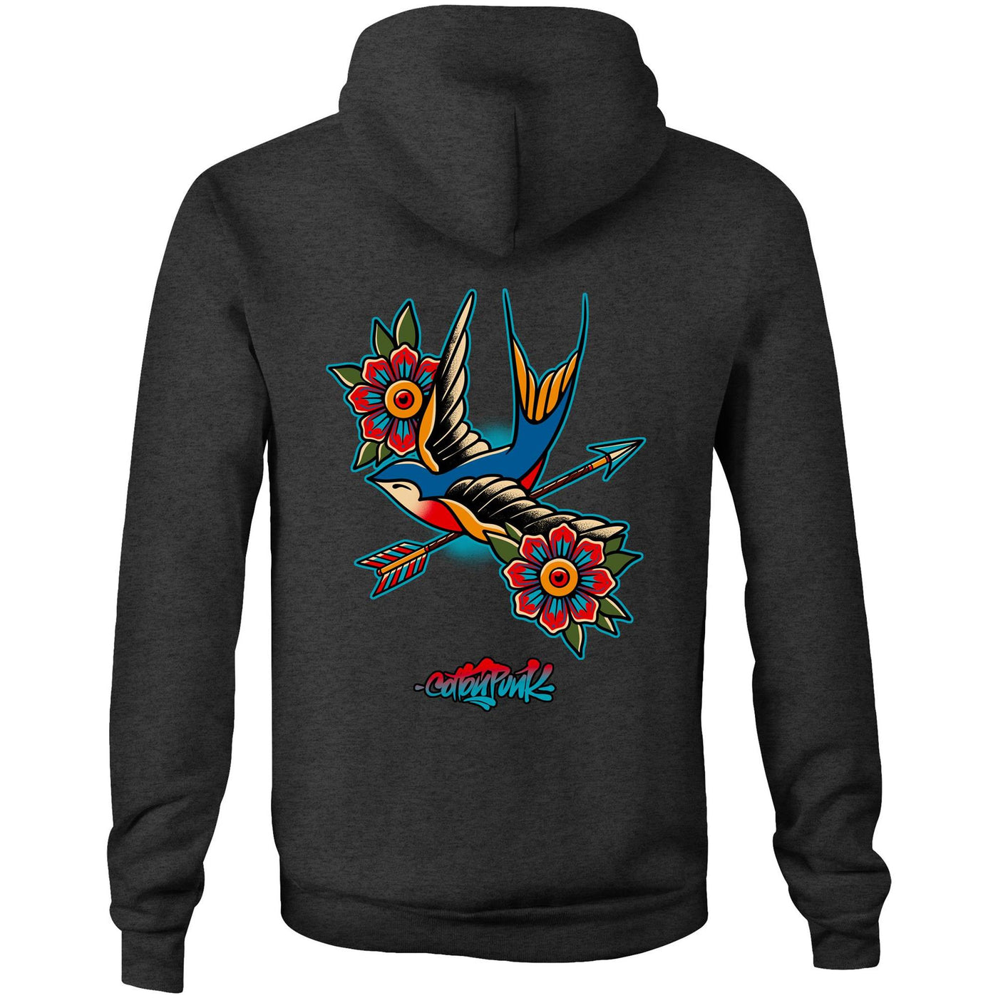 BIRD OF PREY - Mens Pocket Hoodie - BACK PRINT