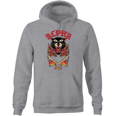 ALPHA - Mens Pocket Hoodie - FRONT PRINT