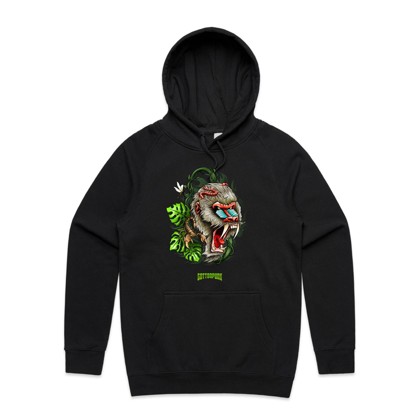 BABOON - Mens Pocket Hoodie - FRONT PRINT