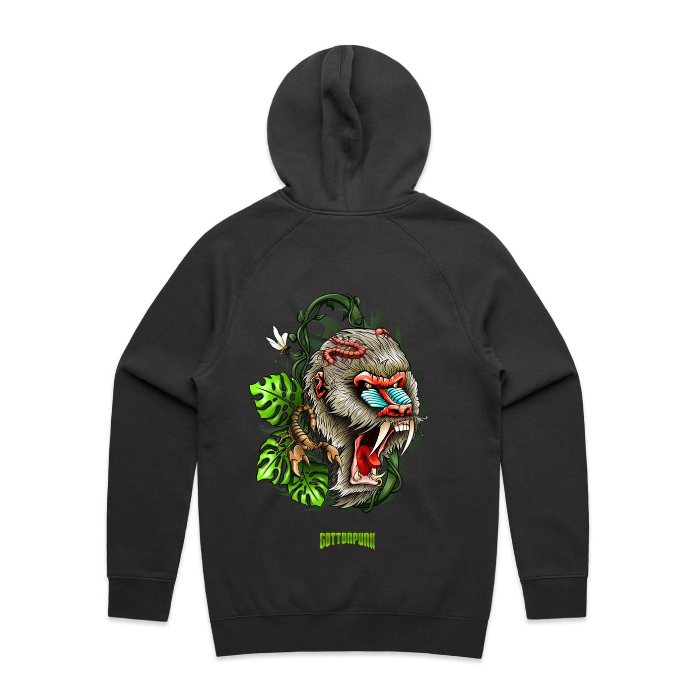 BABOON - Mens Pocket Hoodie - BACK PRINT