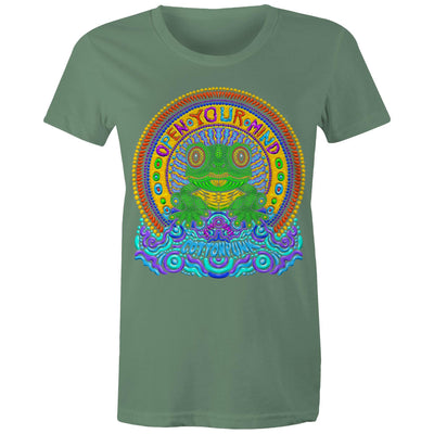 OPEN YOUR MIND (W) - Womens T-Shirt - FRONT PRINT