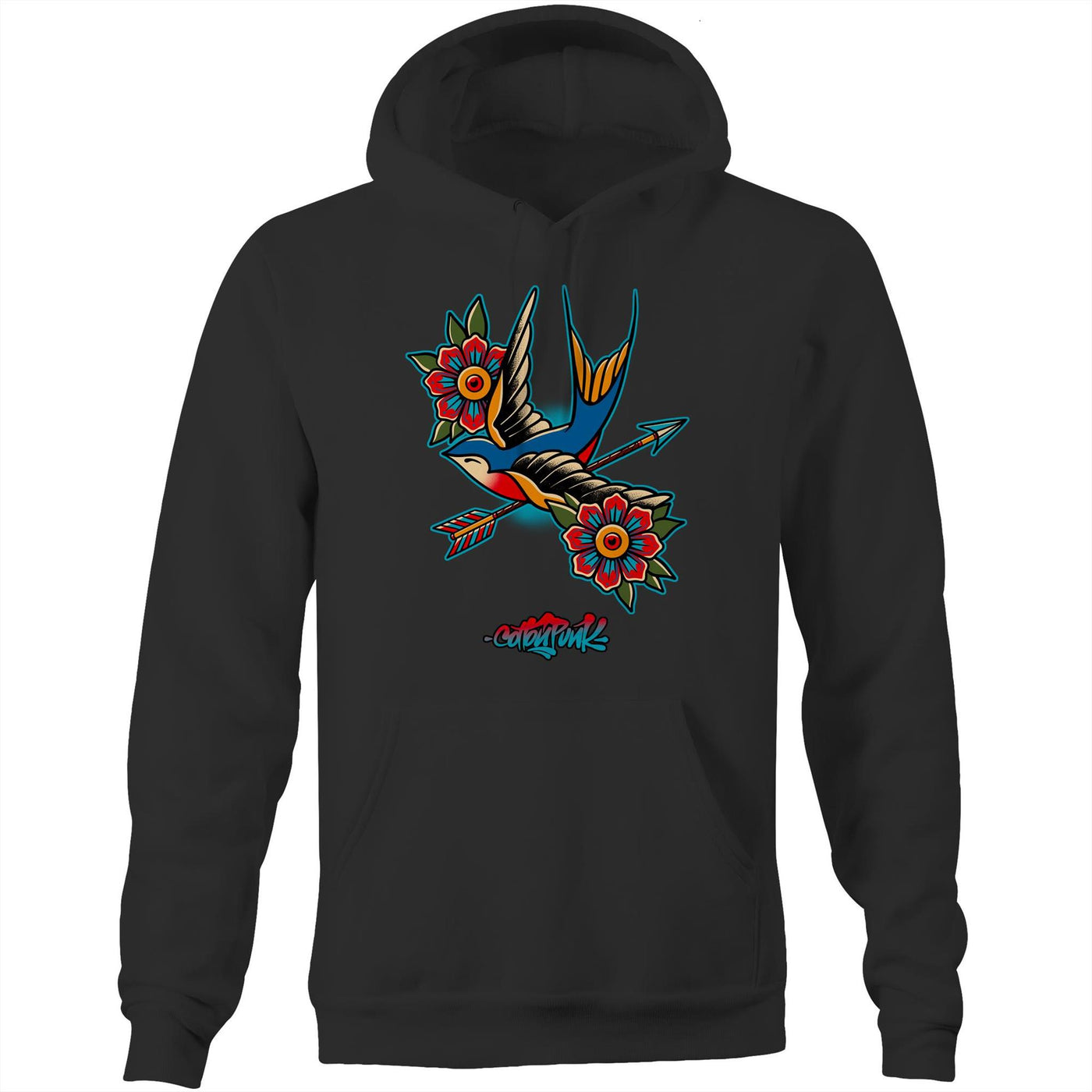 BIRD OF PREY - Mens Pocket Hoodie - FRONT PRINT