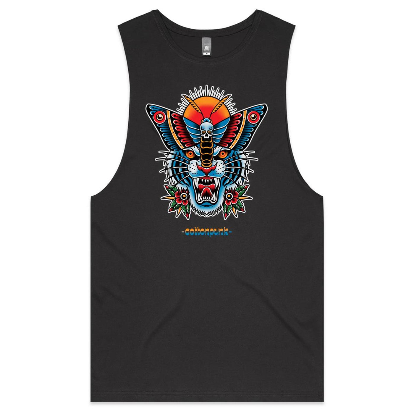 TIGERMOTH - Mens Sleeveless T-Shirt - FRONT PRINT