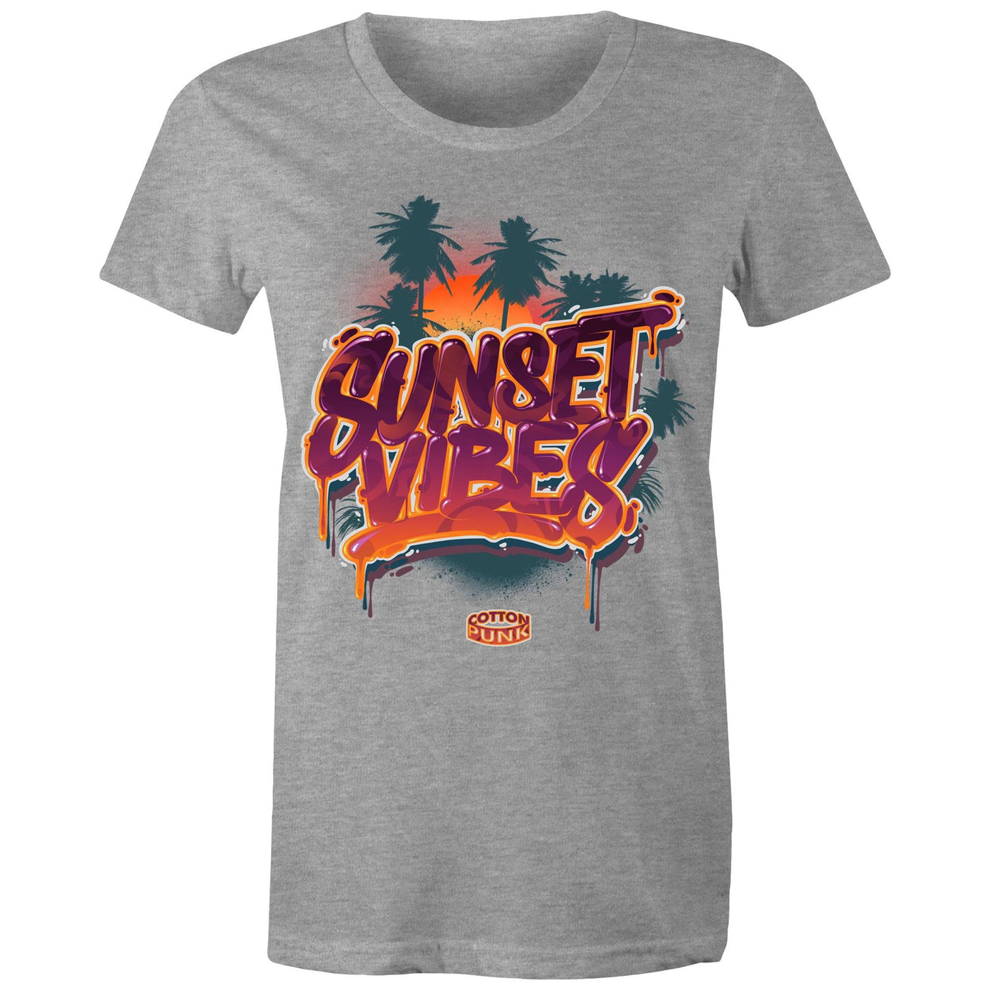 SUNSET VIBES (W) - Womens T-Shirt - FRONT PRINT