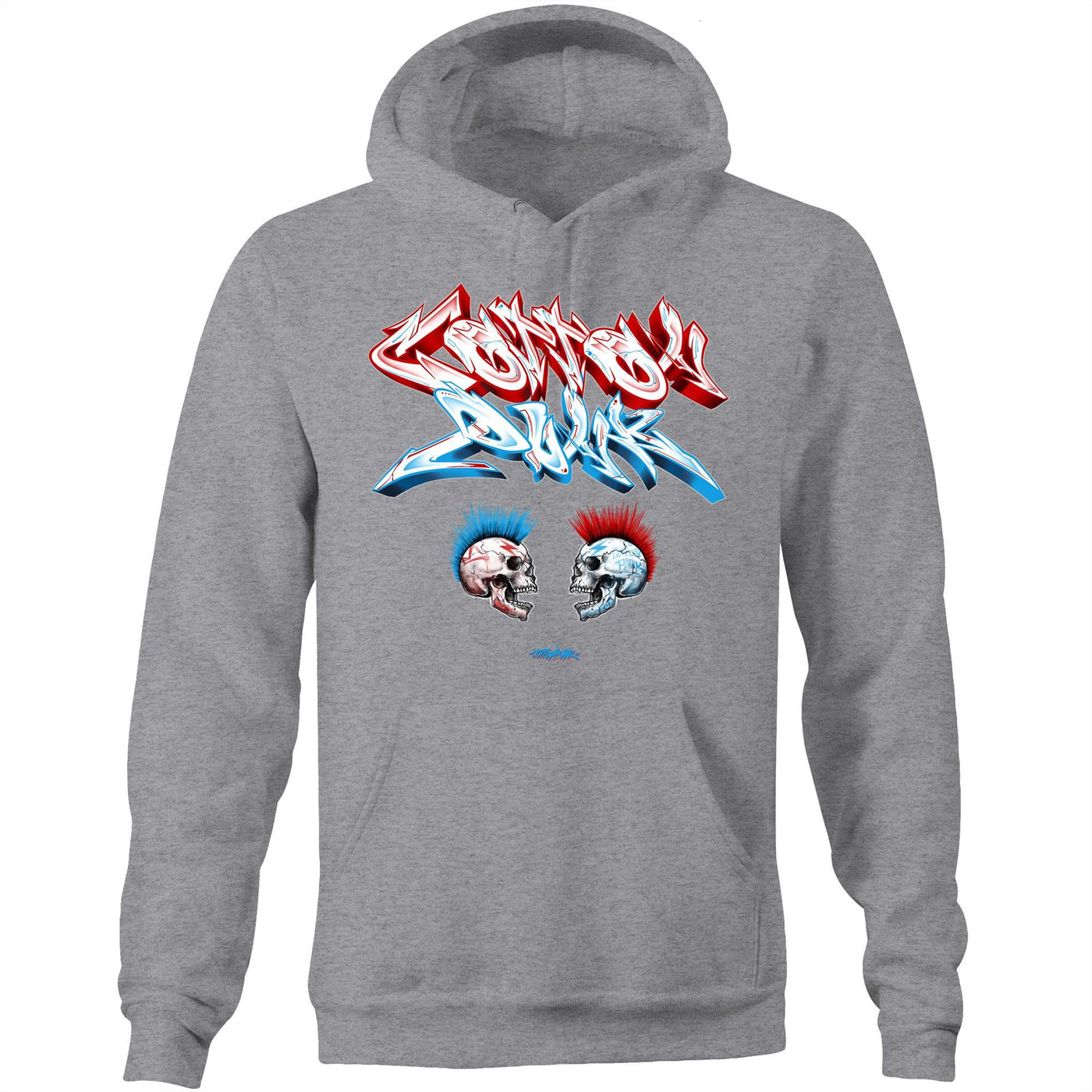 FACE 2 FACE - Mens Pocket Hoodie - FRONT PRINT