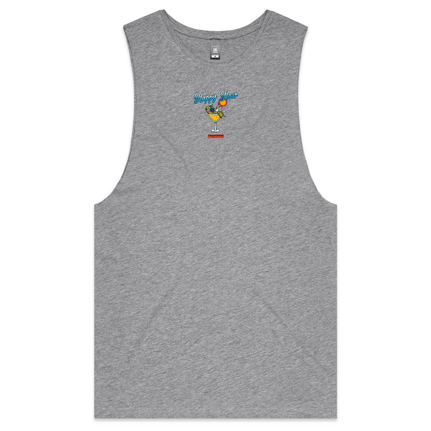 FOREVER HAPPY HOUR - Mens Sleeveless T-Shirt - BACK PRINT