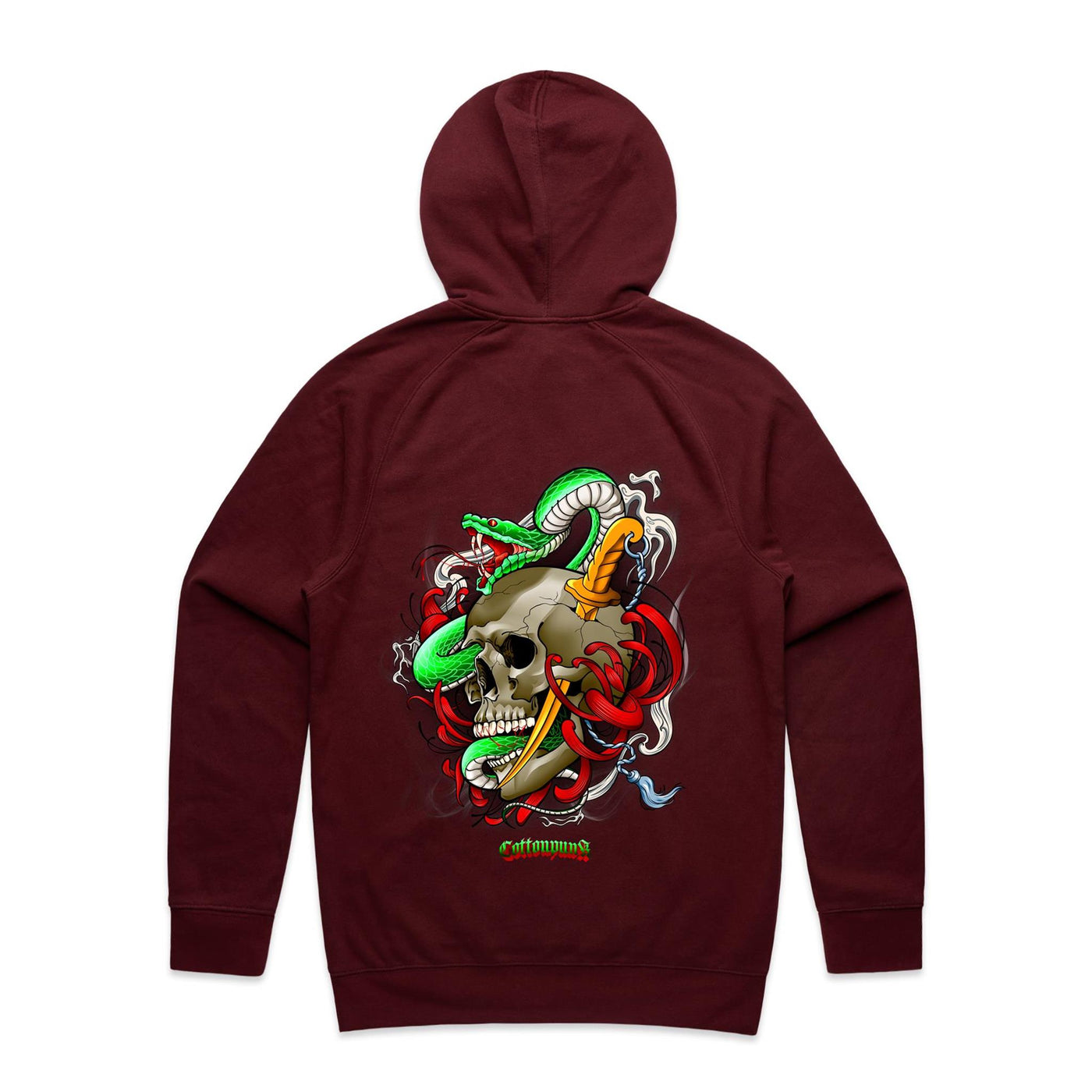 SNAKE - Mens Pocket Hoodie - BACK PRINT