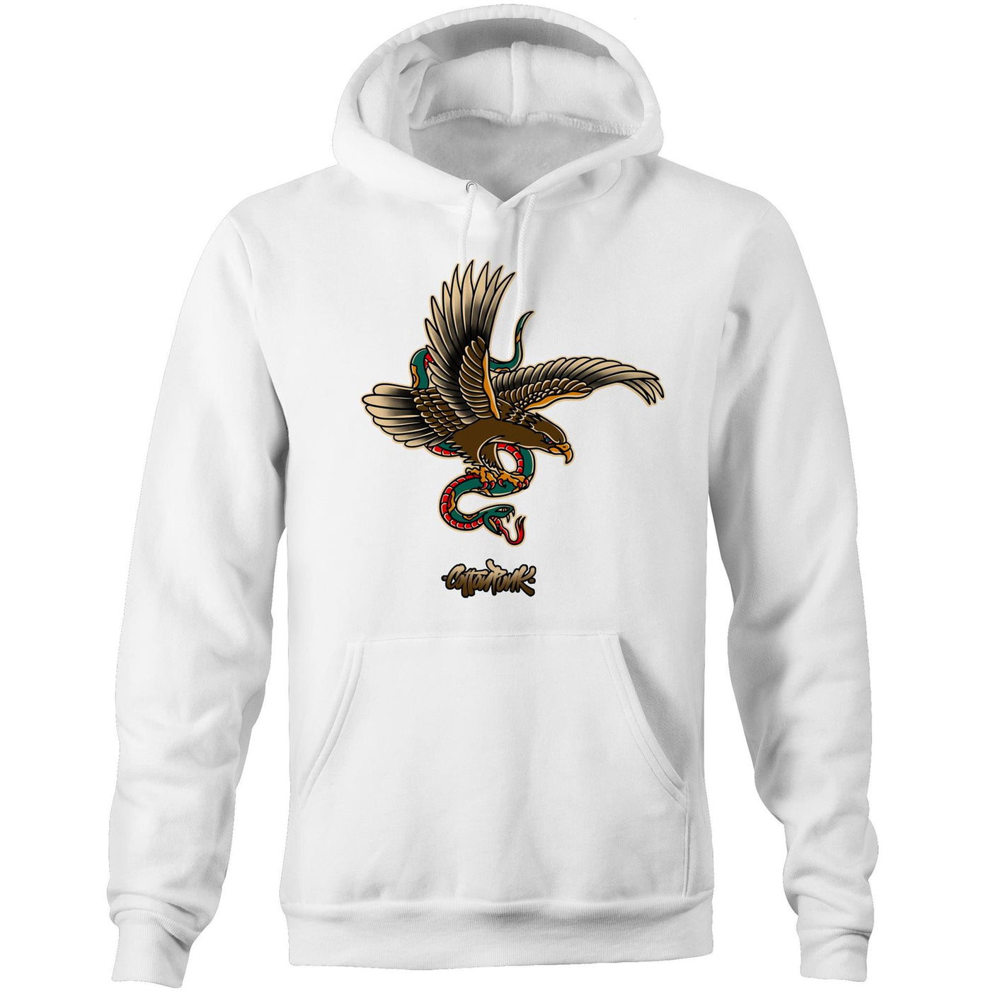 BUZZARD - Mens Pocket Hoodie - FRONT PRINT