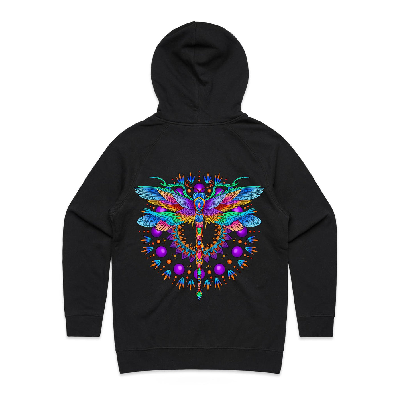 DRAGONFLY - Womens Pocket Hoodie - BACK PRINT