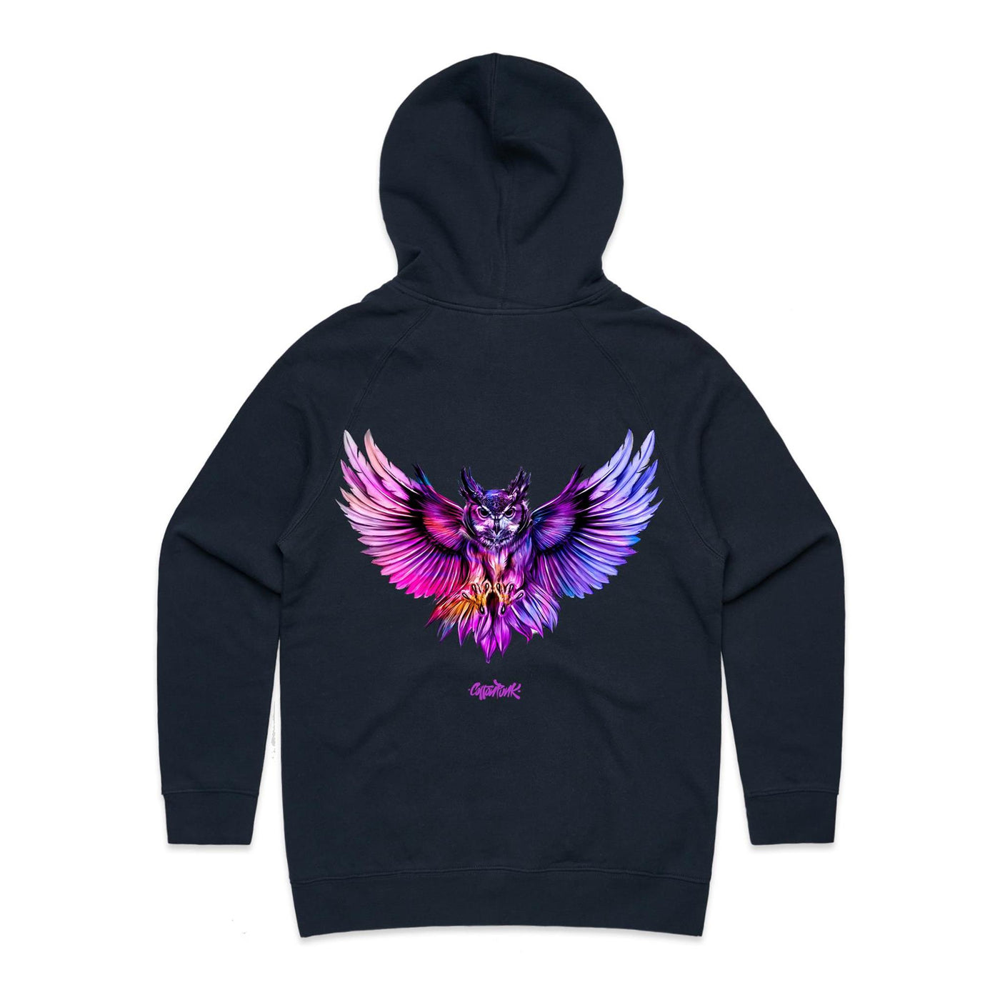 NIGHT HUNTER (W) - Womens Pocket Hoodie - BACK PRINT