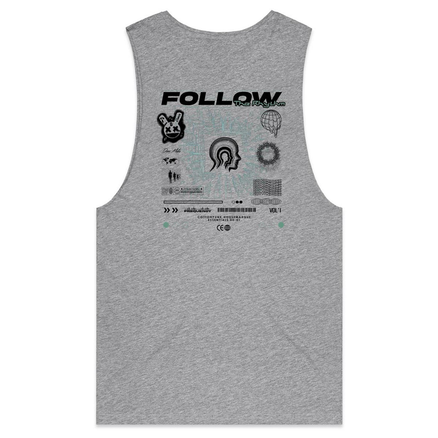 FREQUENCY - Mens Sleeveless T-Shirt - BACK PRINT