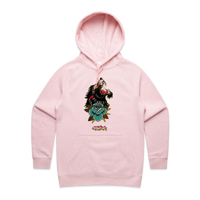 LONE WOLF (W) - Womens Pocket Hoodie - FRONT PRINT