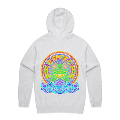 OPEN YOUR MIND - Mens Pocket Hoodie - BACK PRINT