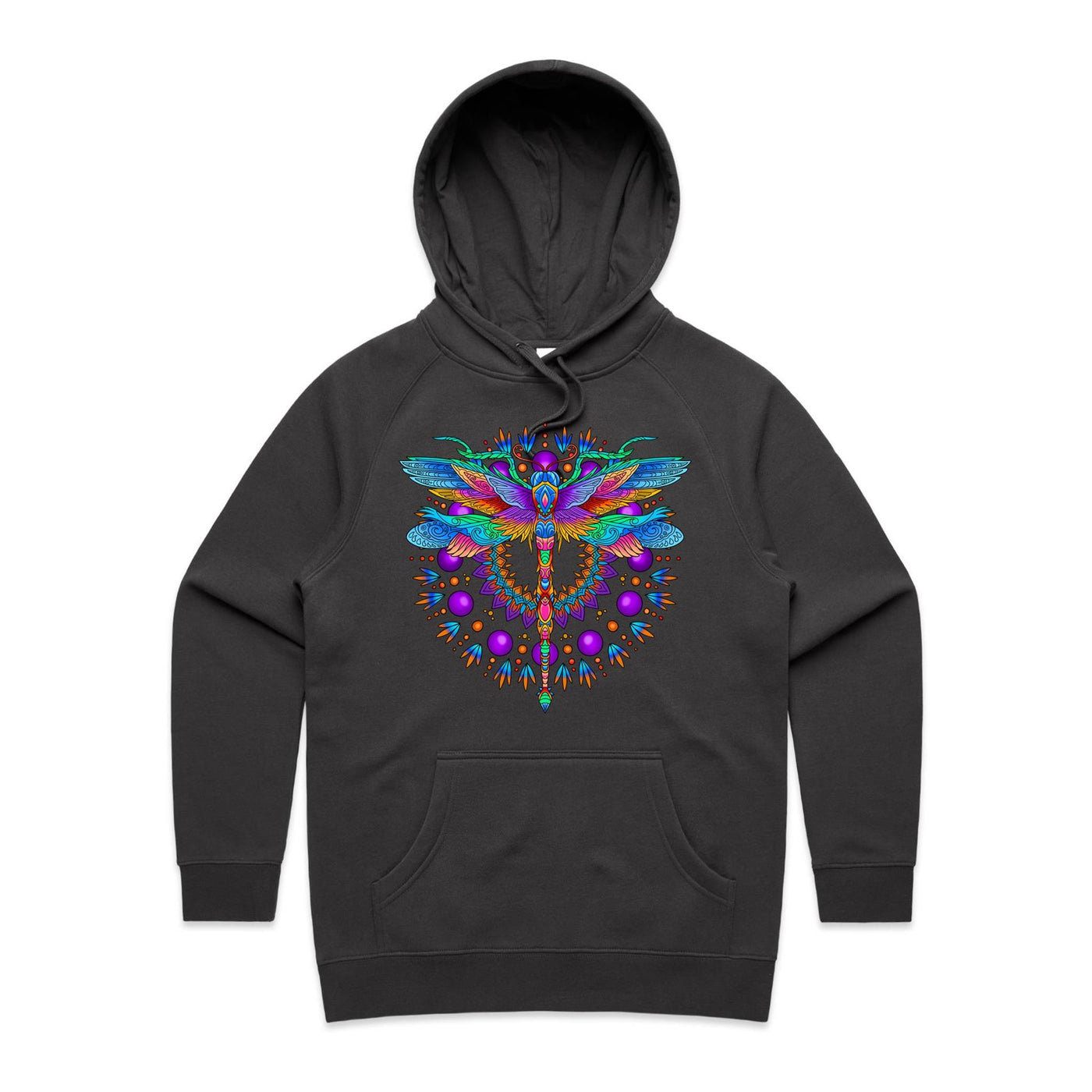 DRAGONFLY - Womens Pocket Hoodie - FRONT PRINT