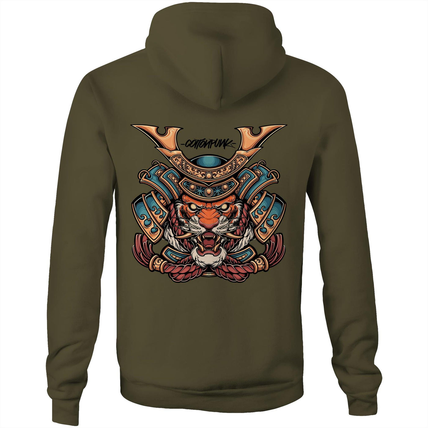 SPIRIT TIGER - Mens Pocket Hoodie - BACK PRINT