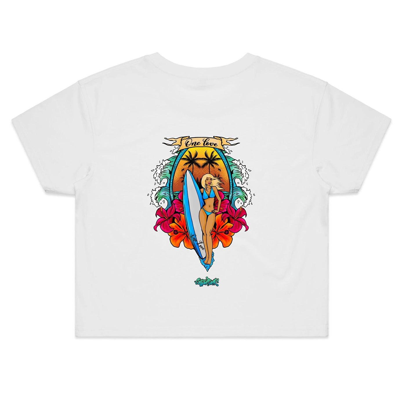 ONE LOVE (W) - Womens Crop T-Shirt - BACK PRINT