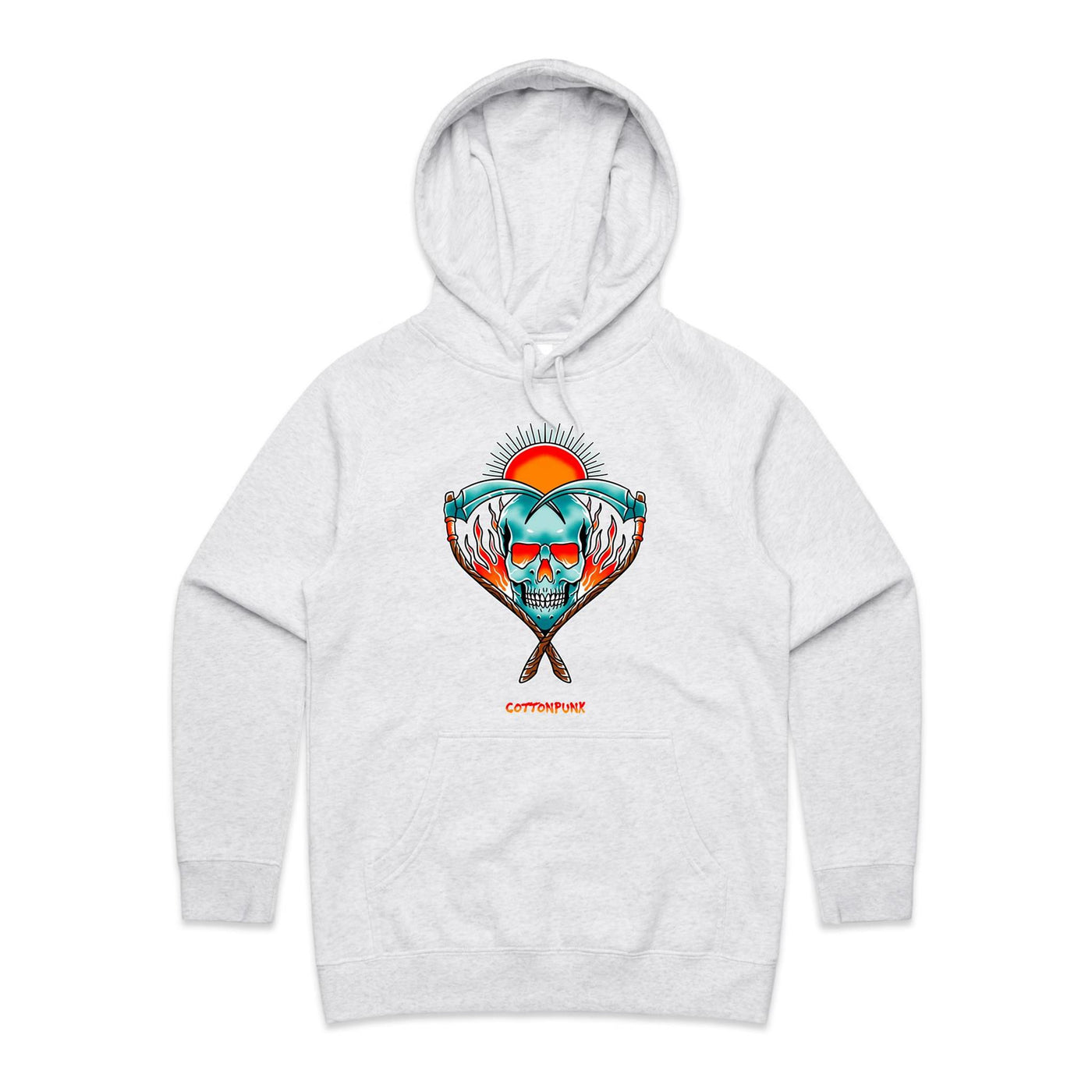 LOVE NEVER DIES (W) - Womens Pocket Hoodie - FRONT PRINT