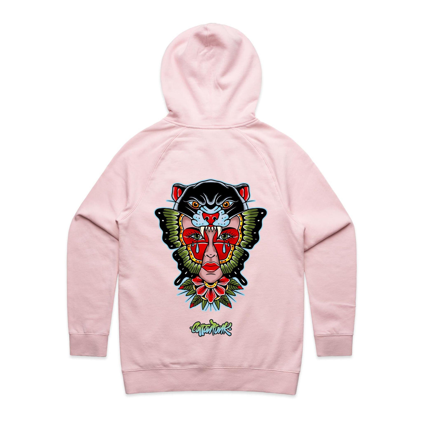 NO REGRETS (W) - Womens Pocket Hoodie - BACK PRINT