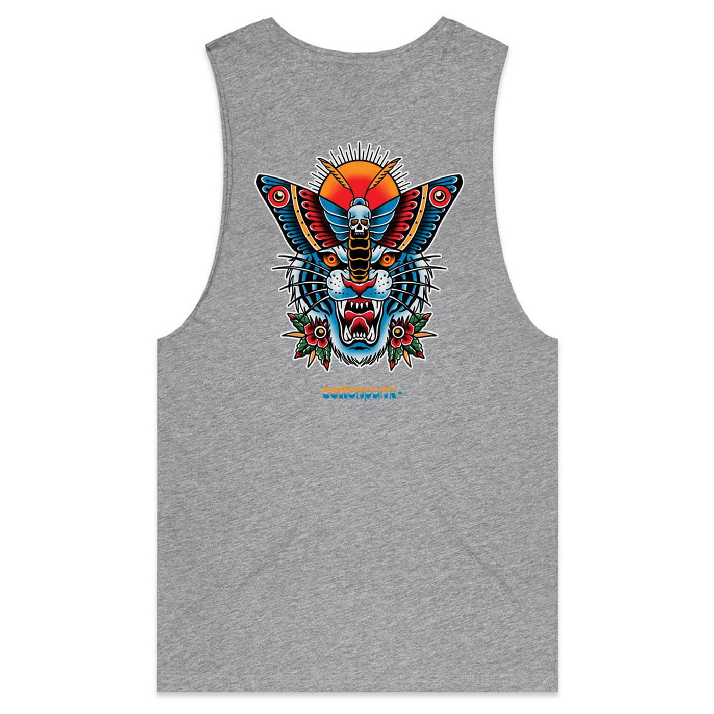 TIGERMOTH - Mens Sleeveless T-Shirt - BACK PRINT