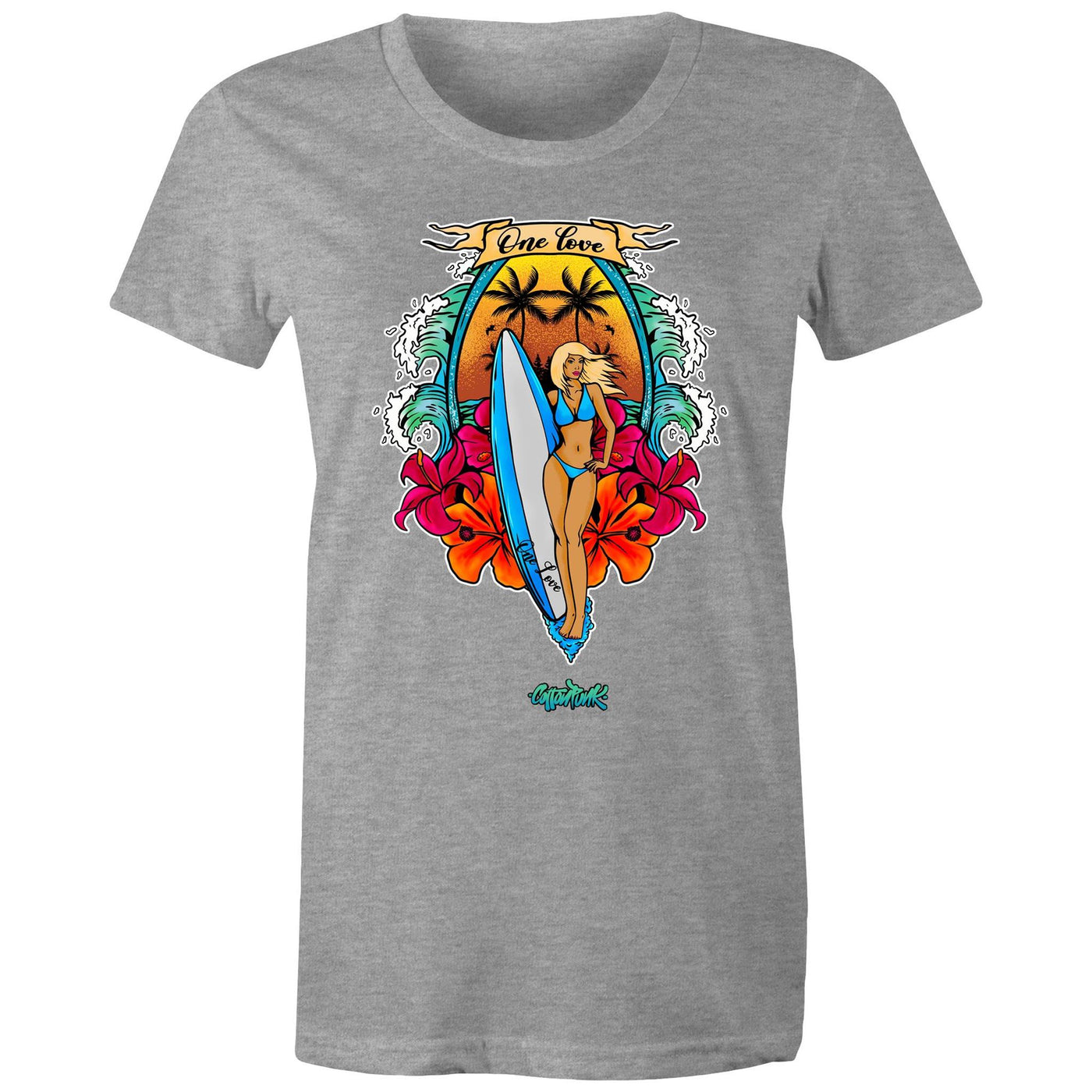 ONE LOVE (W) - Womens T-Shirt - FRONT PRINT