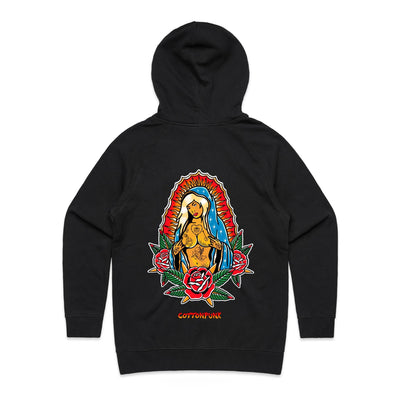 PRAY FOR BETTER TIMES (W) - Womens Pocket Hoodie - BACK PRINT