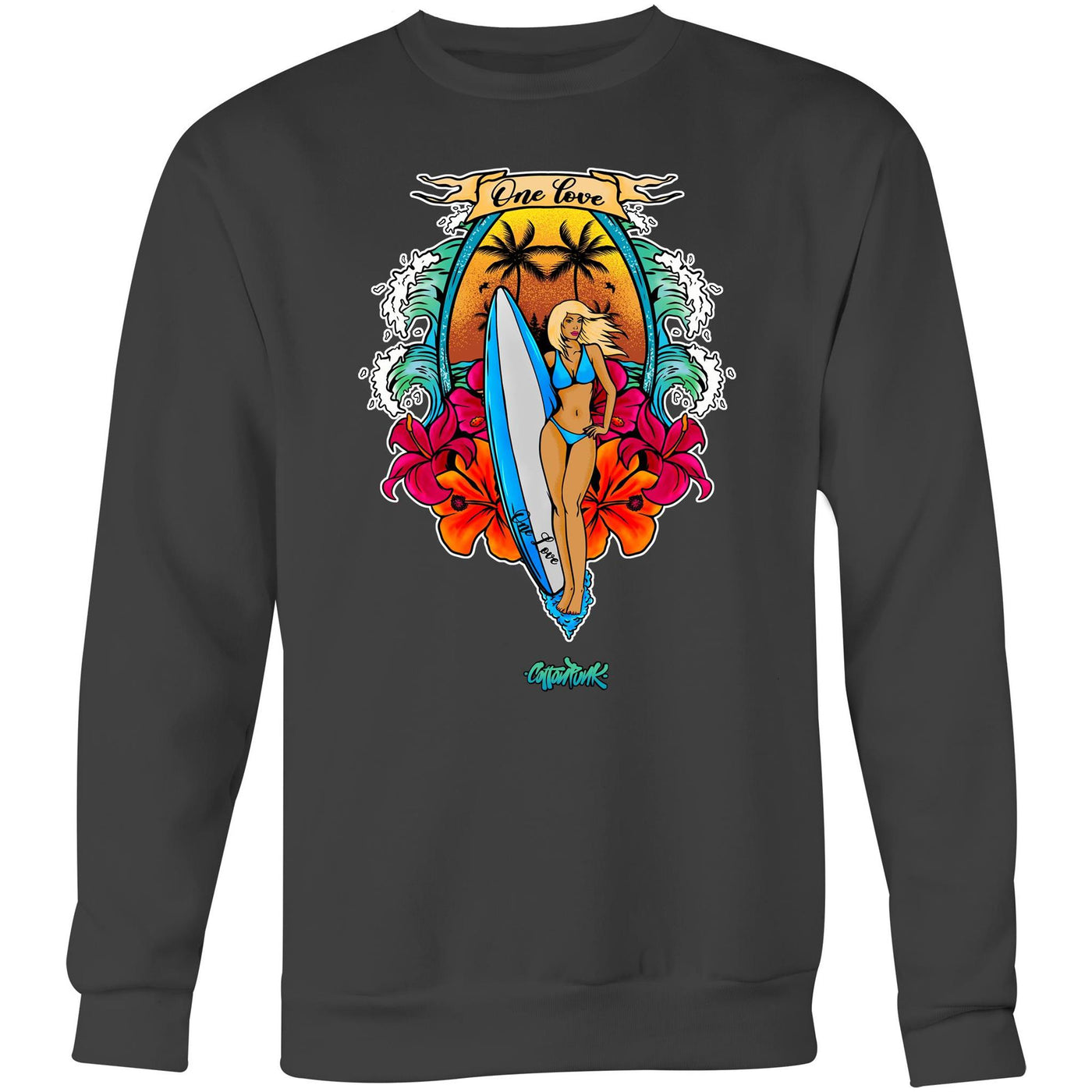 ONE LOVE (W) - Womens Sweatshirt - FRONT PRINT