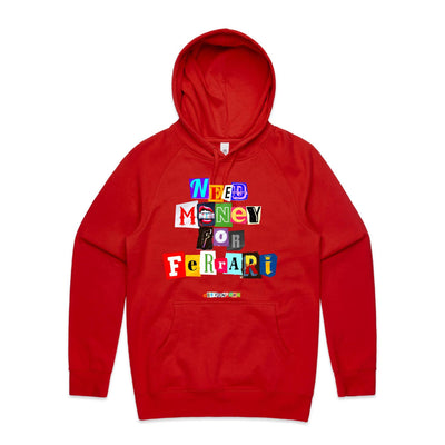 NEED MONEY FOR FERRARI - Mens Pocket Hoodie - FRONT PRINT