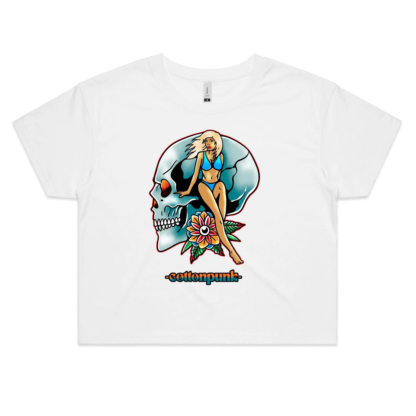 NEVER R.I.P (W) - Womens Crop T-Shirt - FRONT PRINT