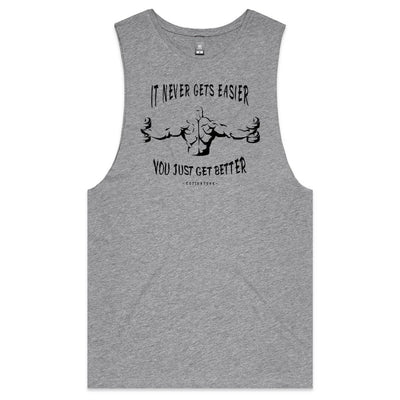 IT NEVER GETS EASIER - Mens Sleeveless T-Shirt - FRONT PRINT