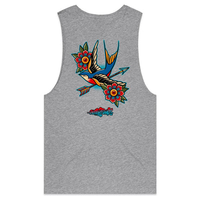 BIRD OF PREY - Mens Sleeveless T-Shirt - BACK PRINT