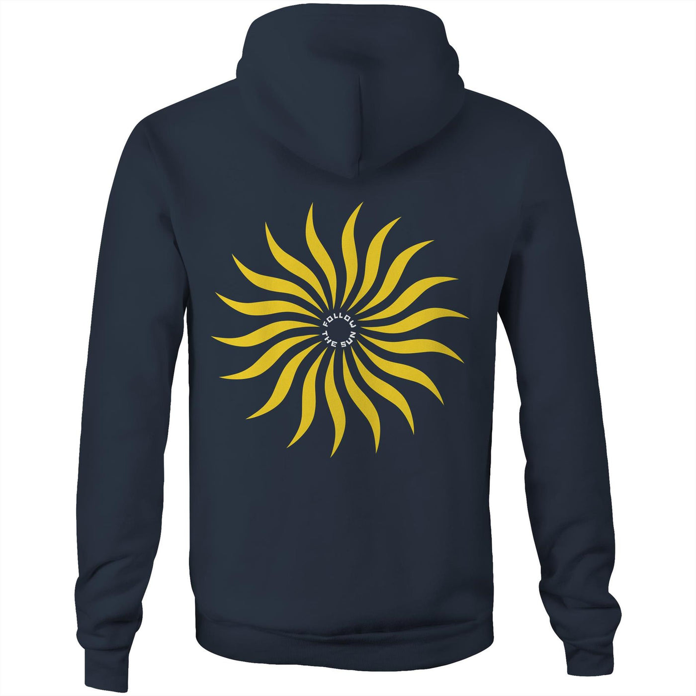 FOLLOW THE SUN II - Mens Pocket Hoodie - BACK PRINT