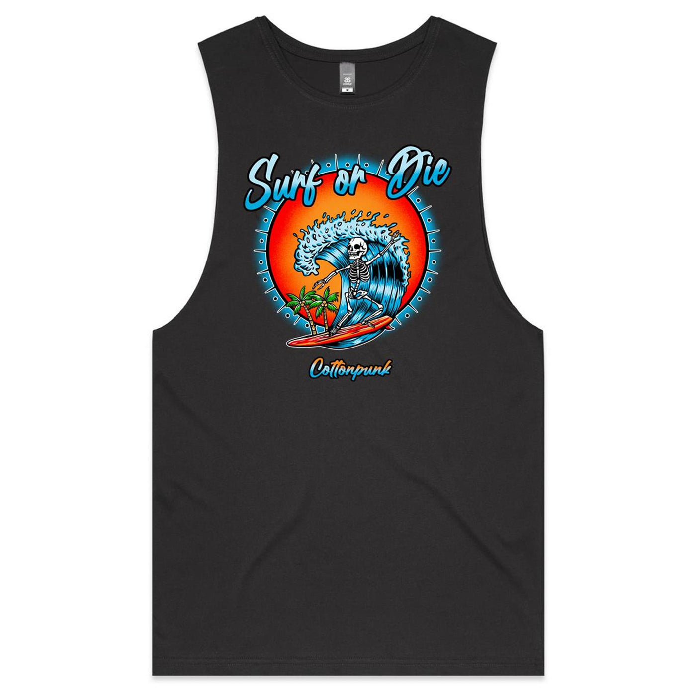 DYING FOR A SURF - Mens Sleeveless T-Shirt - FRONT PRINT