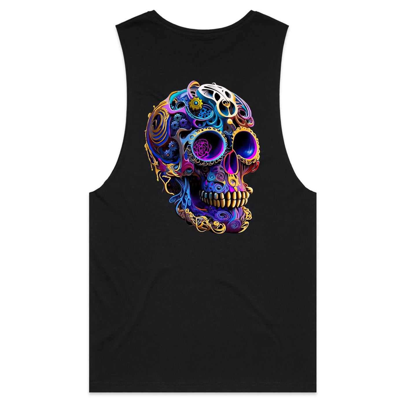 GEARS OF TIME - Mens Sleeveless T-Shirt - BACK PRINT