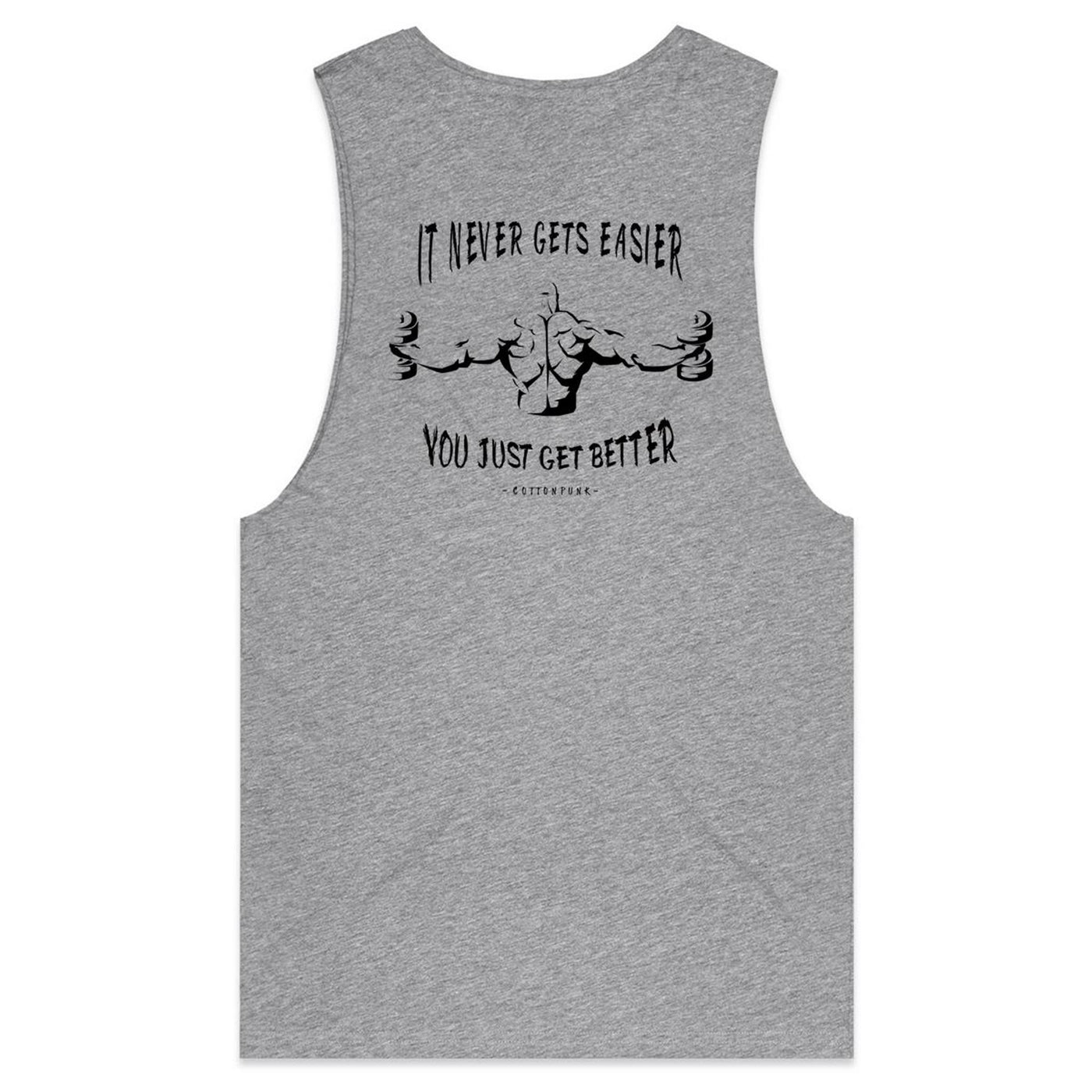 IT NEVER GETS EASIER - Mens Sleeveless T-Shirt - BACK PRINT