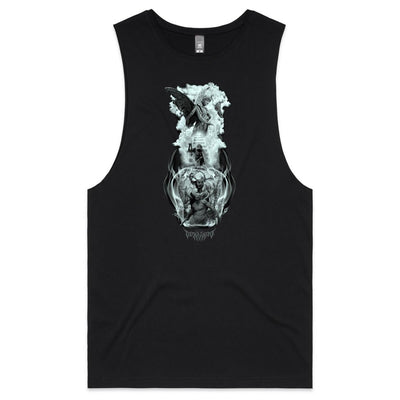 BETWEEN HEAVEN & HELL - Mens Sleeveless T-Shirt - FRONT PRINT