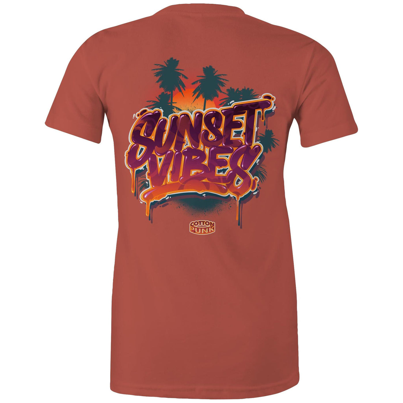 SUNSET VIBES (W) - Womens T-Shirt - BACK PRINT